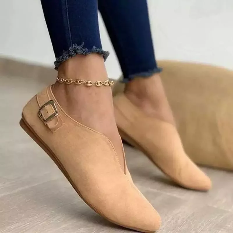 Women Loafers Retro Pointed Toe Suede Flat Shoes Summer Slip on Casual Shoes Female Feetwear Zapatos De Mujer Plus Size 35-43 4
