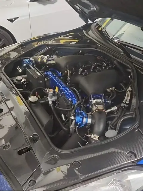 Nissan gtr r35バッテリーカバー用カーボンファイバーエンジン 