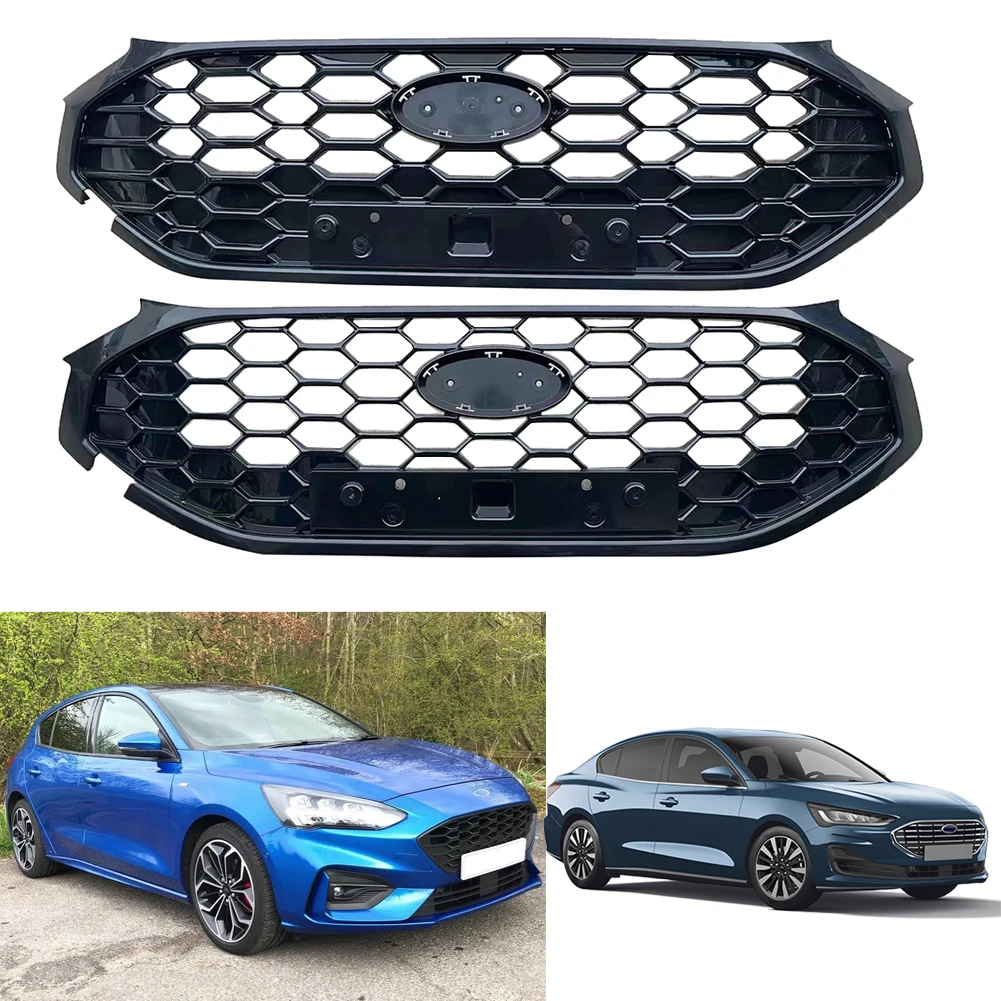 

Front Bumper Grill Upper Grille Fit For Ford Focus ST-Line 2022 2023 2024 GLOSSY Black