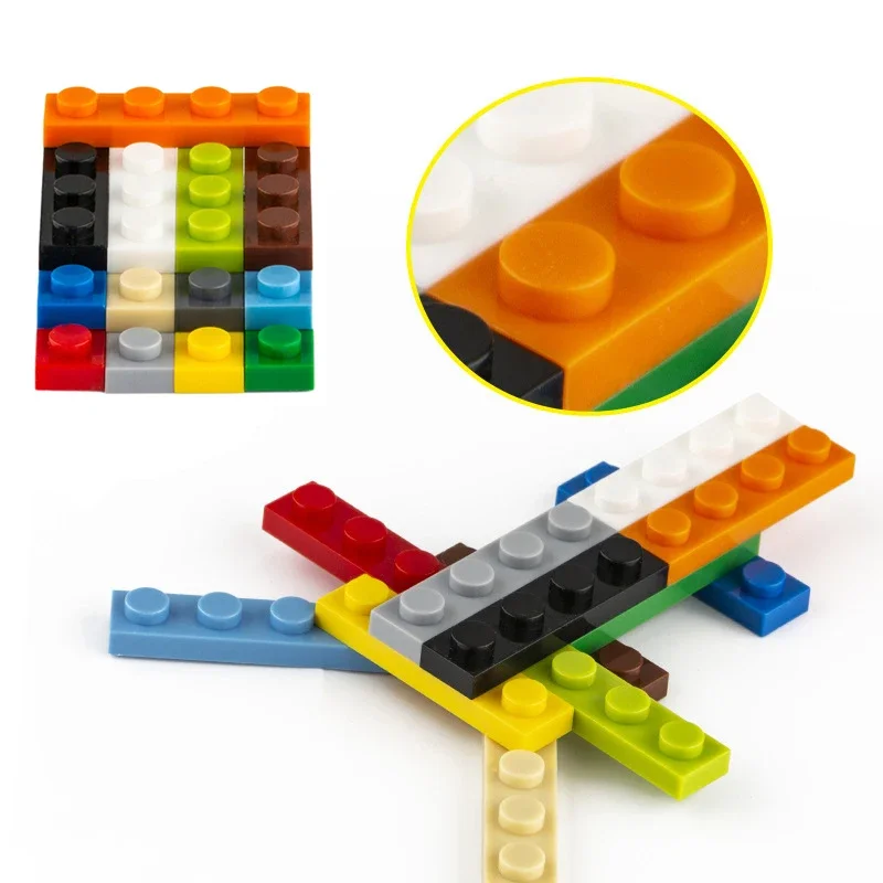 40pcs DIY 빌딩 블록 얇은 인물 벽돌 1x4 도트 교육 크리 에이 티브 크기 어린이를위한 3710 플라스틱 장난감과 호환 가능
