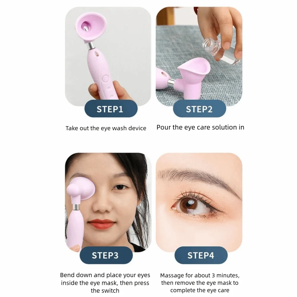 3 Modes Adjustable Electric Eye Wash Cup Moisturizes Relieves Fatigue Electric Eye Sprayer Device Relieves Eye Dry with Light