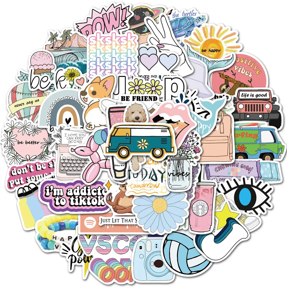 

10/30/50PCS INS Style Girl Love Small Fresh VSCO Stickers Mobile Phones Guitars Scrapbooking Water Cup Waterproof Stickers