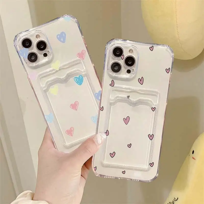 Chic Love Heart Wallet & Card Holder Phone Case