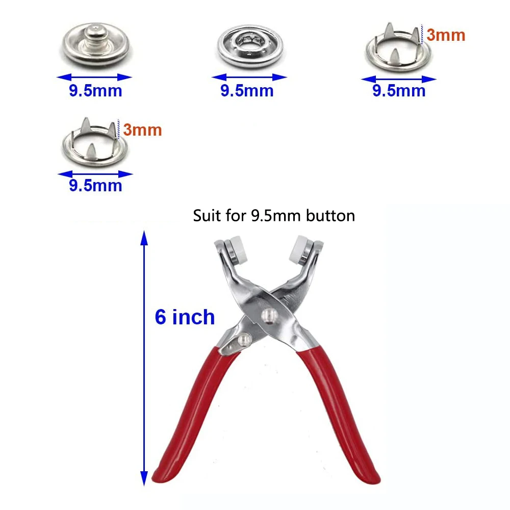 Snap Button Kit with Pliers Metal Press Studs Tool Kit Stainless Steel Snap  Fastener Kit Accessory for DIY Crafts Clothes - AliExpress