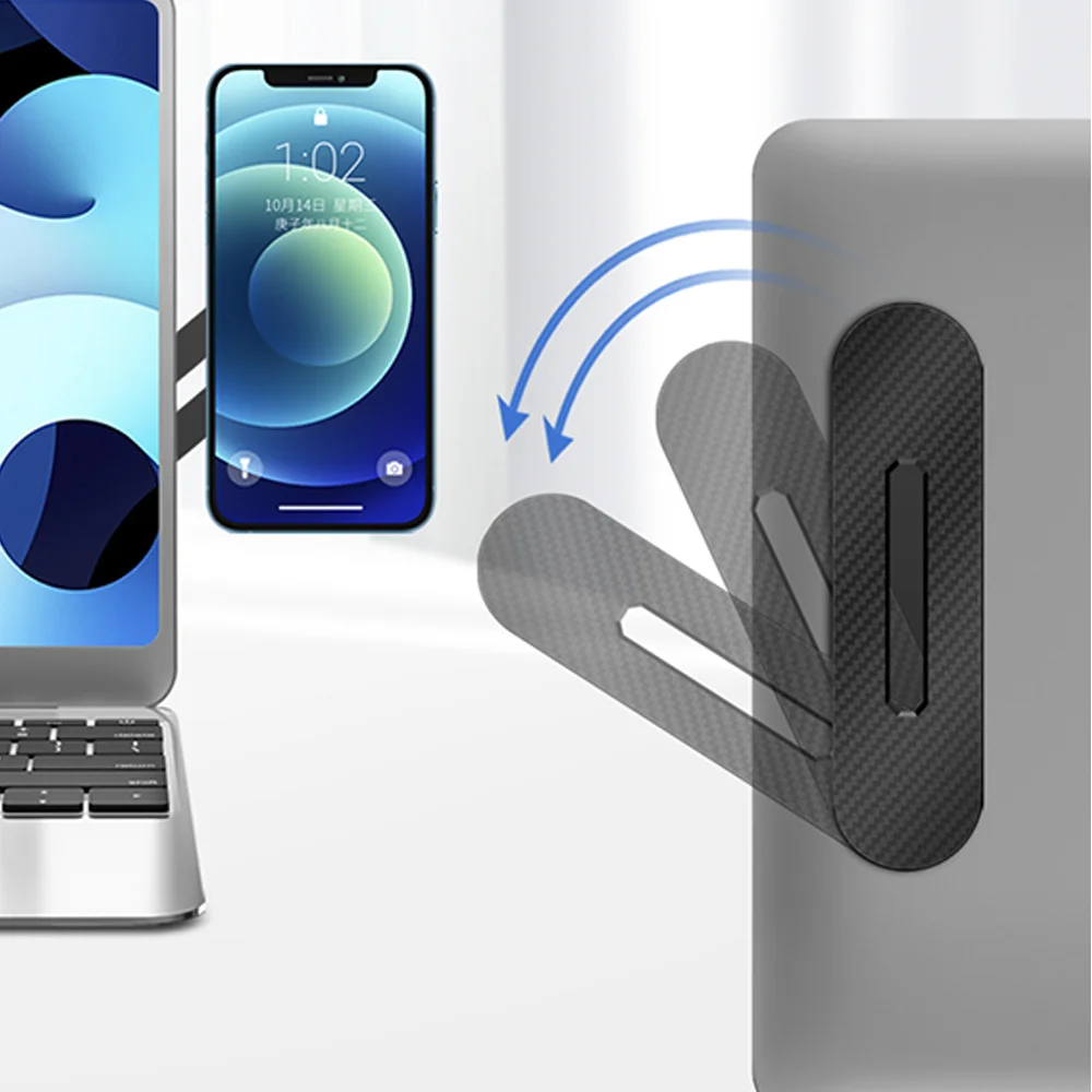 Laptop Screen Expand Magnetic Phone Holder Stand Folding Side Dual-Screen Mount for iPhone 13 14 Pro Max Xiaomi Huawei Bracket mobile phone stand laptop stand