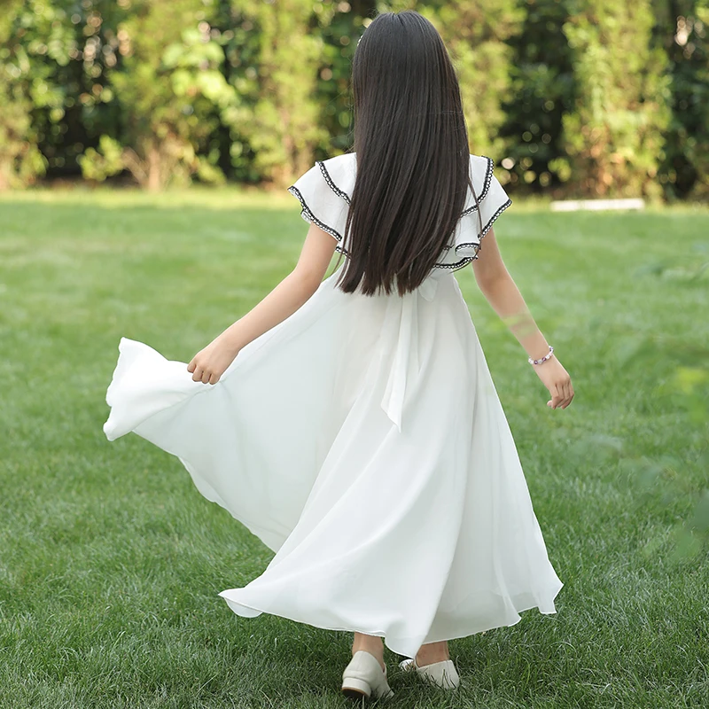 فستان بناتي شيفون جديد، فستان الأميرة على طراز العطلة، فستان حفلات للفتيات