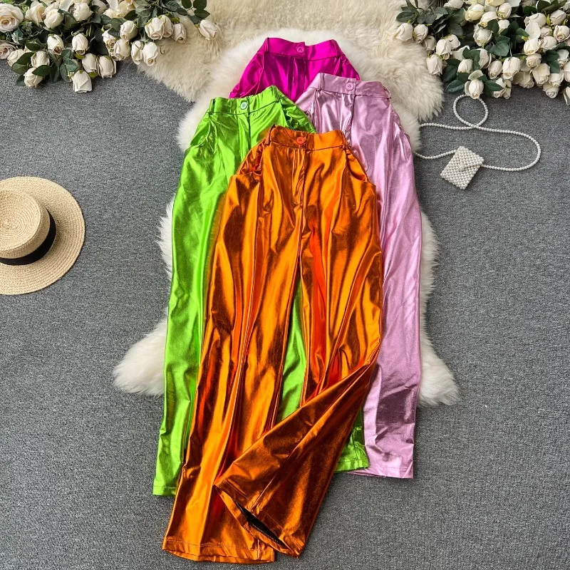 

Bright Face Casual Wide-leg Pants Women Autumn Winter New Fashion Sweatpants Women High Waist Slim Straight Pants Trousers Women
