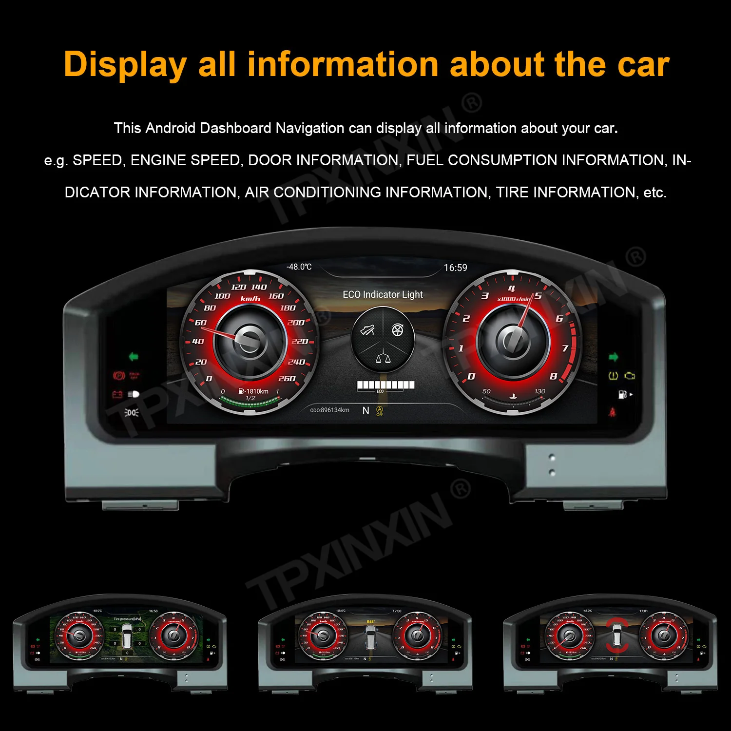 

Car LCD Digital Cluster For Toyota Land Cruiser 2008-2021 Virtual Cockpit Speed Meter Head Unit Accesorrie Car Dashboard Display