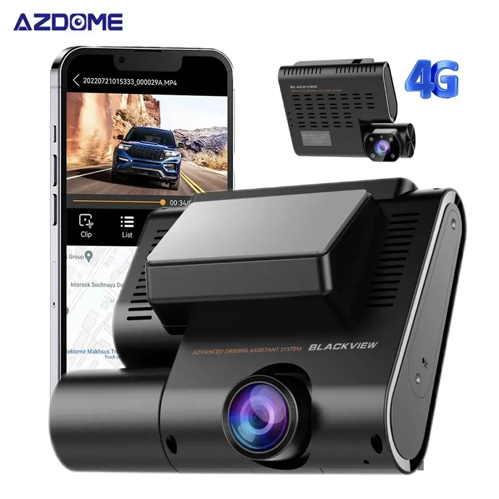 

AZDOME C9 Pro 4G LTE Live Video Dashcam 1080P Dual Cameras GPS Tracking Wifi 24 Hour Remote Monitoring Car DVR Dash Cam Free APP