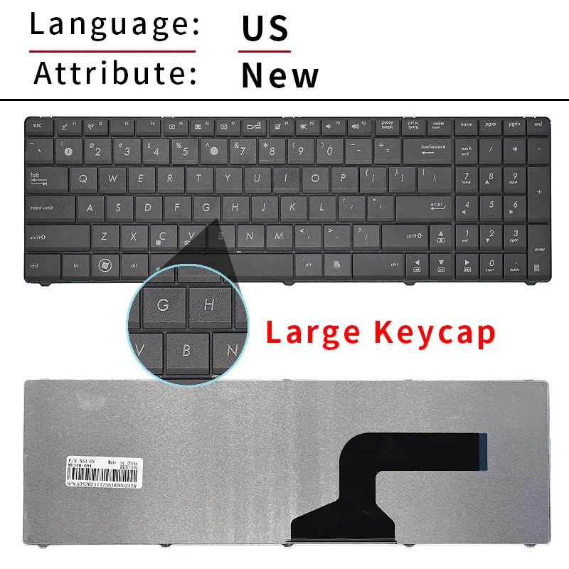 New Eua Teclado do Laptop Russa para Asus N53s K52d X53s X54h X55v A52jc K53s K55d N61v A53s K53s N53j A52j K55dr B53s K54hr G51v - Imagem 4
