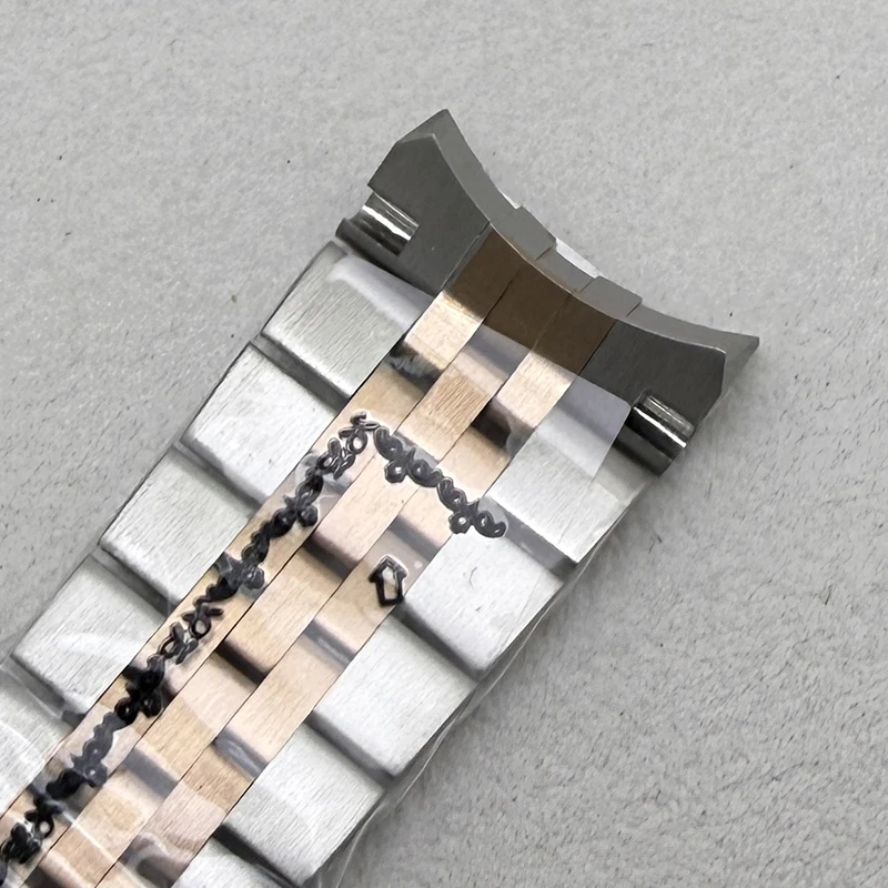 Oyster/Jubilee-Armband, Silber-Roségold, massiver Stahl, 20 mm Breite, Ad-Jubilee-Schnalle, Armband für Datejust NH35-Uhrengehäuse, 36/40 mm – Detail 6