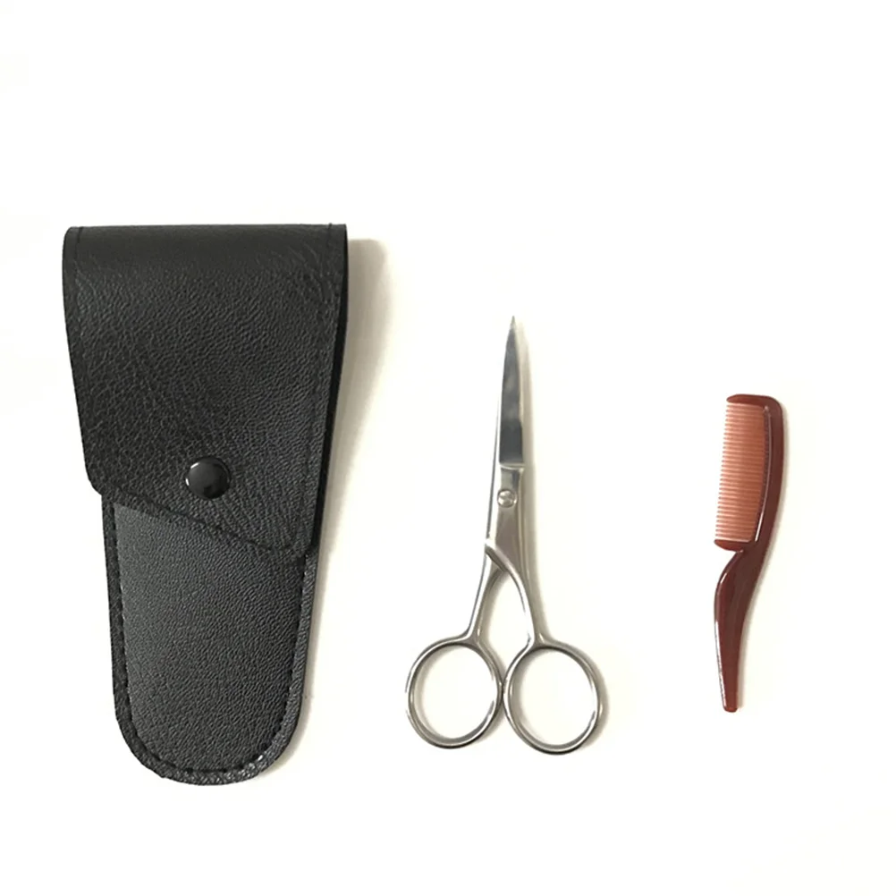 1 Set Eyebrow Scissor Mustache Eyebrow Trimmer Stainless Steel Shear Care Accessary mustache scissors 2