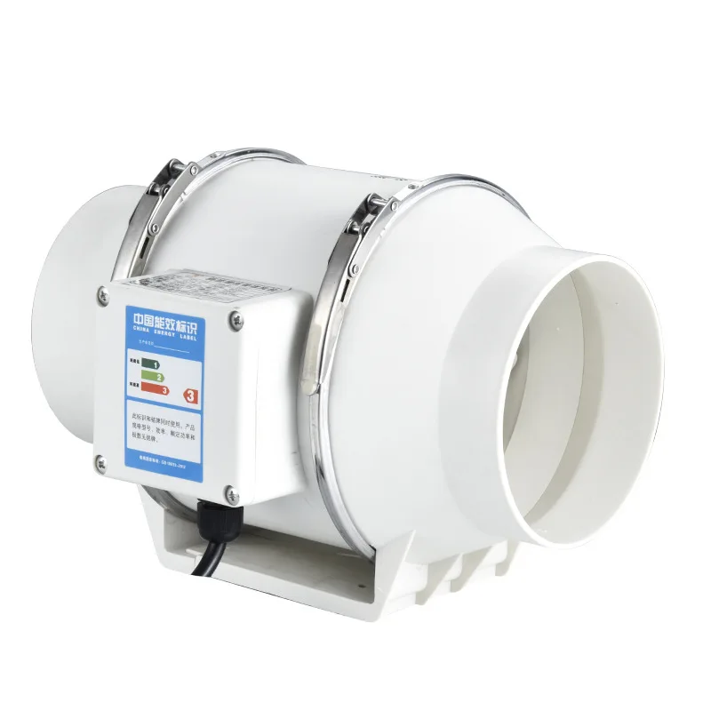 Ventilation Fan 8 Inch 220V Exhaust Fans Home Inline Pipe Duct Fan Kitchen Toilet Extractor Ventilation Air Clean Ventilator Diagonal Flow Fan