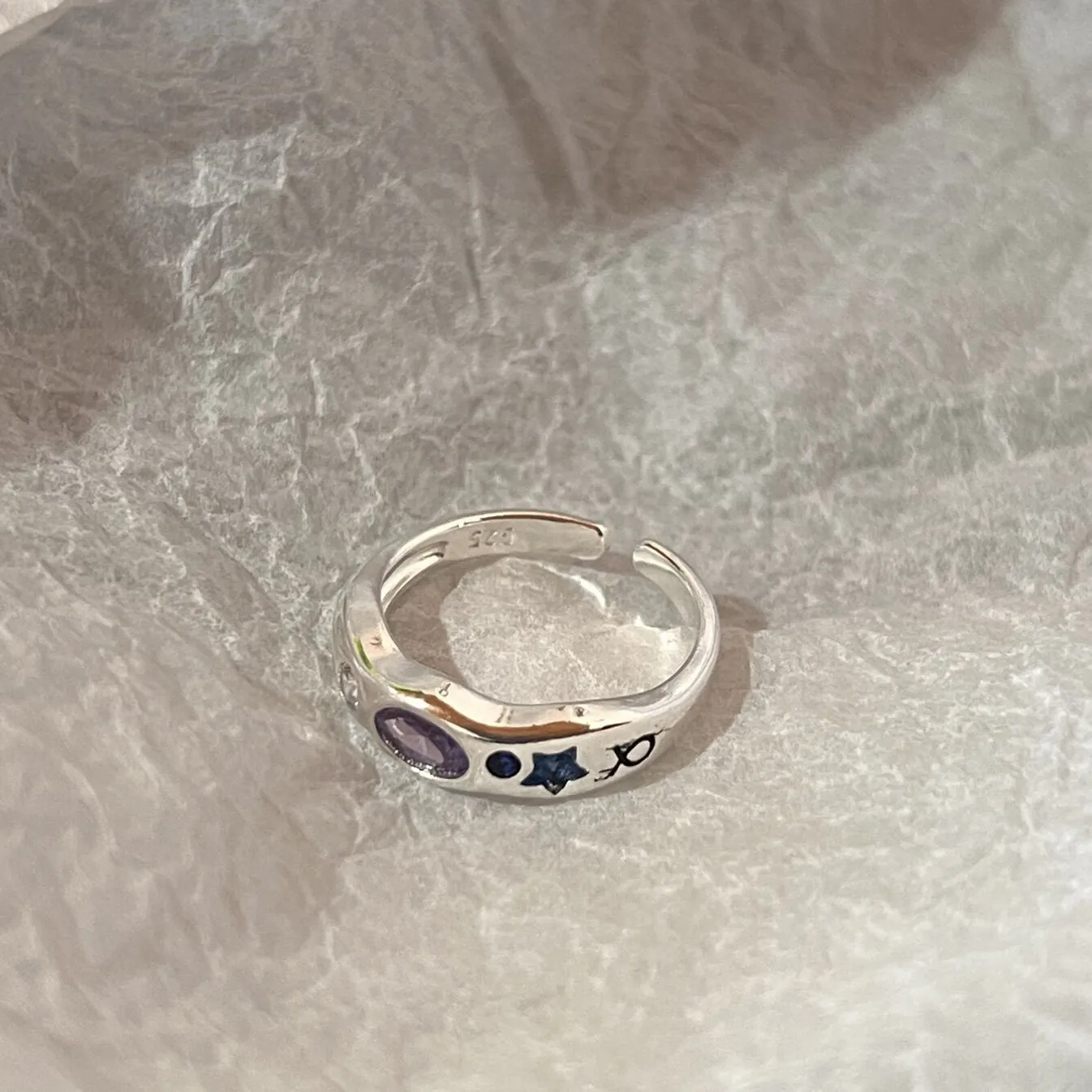 アクセサリー Vintage Gothic Silver Cross Band Ring Sterling Silver Star Cross Ring | Adjustable Vintage Gothic