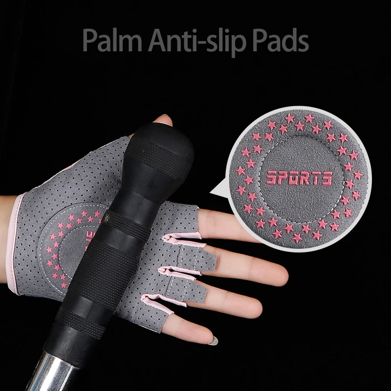 Fitness Gloves Female Yoga Sports Spinning Apparatus Lady Training Anti-Slip Breathable Thin Half Finger Barbell Cycling Gloves 4