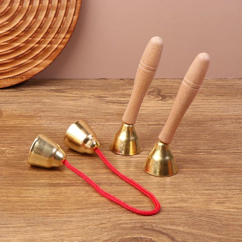1Pair Children Musical Instrument Toy Bells With Strings/Handles Montessori Orff Instrument Kindergarten Music Play Learning Toy