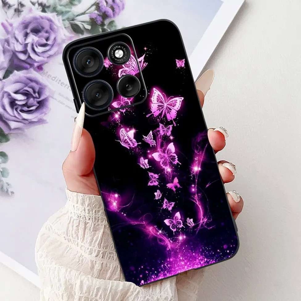 Cute Cartoon Cat & Butterfly Luxury Phone Case – Stylish Protection