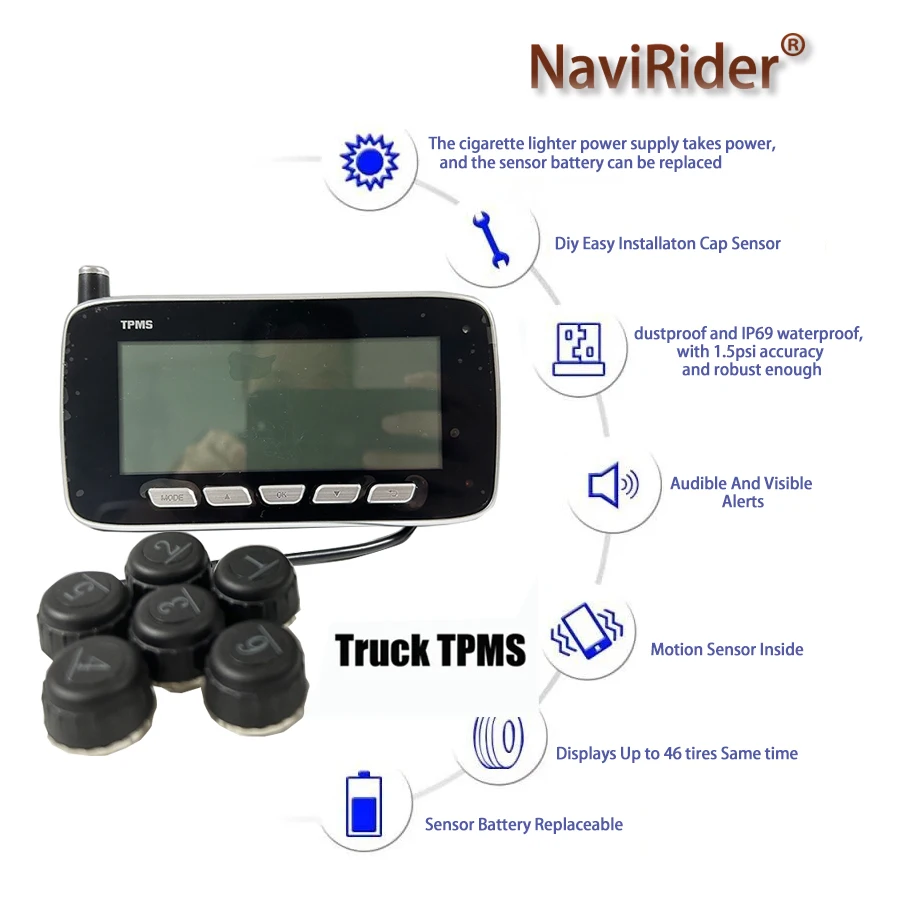 ׷̵  Ÿ̾ з ͸ ý, ڵ TPMS, Ʈ ƮϷ, RV, , ̴Ͼó ¿ 6 8 10/12 