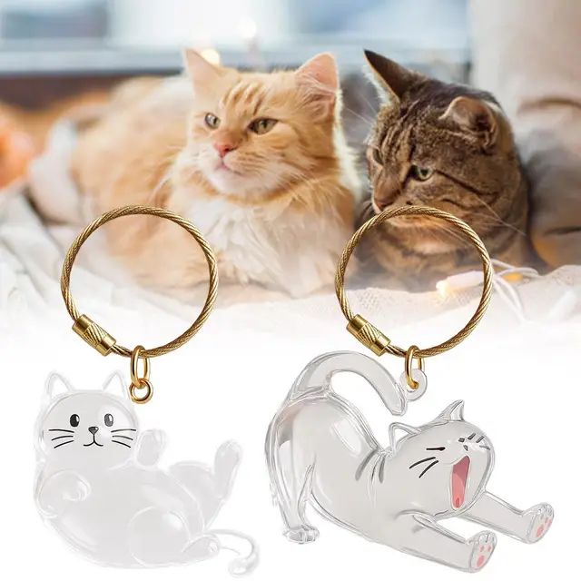 Cat Hair Storage Box Hanging Cat Keychain Pendant Backpack Cat Bag Hanging Decor Pet Hair Storage Cute Keychain Pet Souvenirs 3
