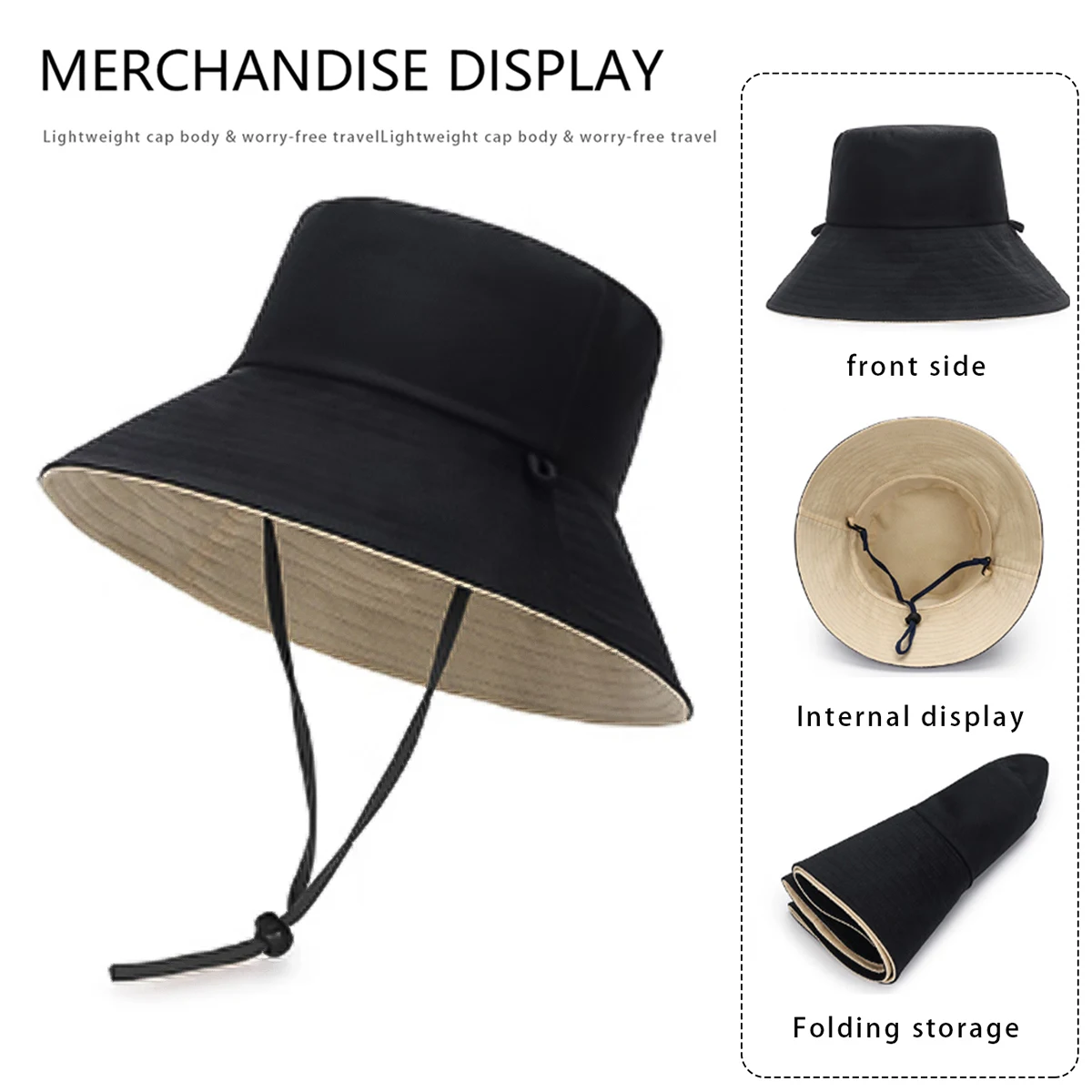 Fisherman Hat Summer Quick-Drying Outdoor Hiking Camping Hiking Hat Men's Large Brim Sunscreen Sun Hat Women's Autumn and Winter Fishing Hiking Vacation