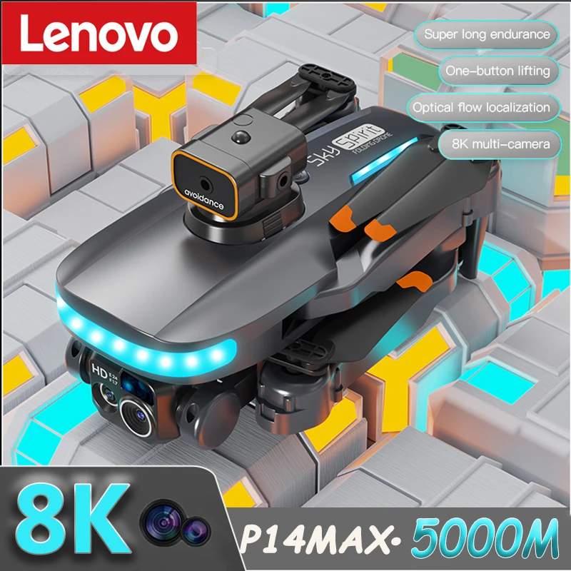 LenovoDrone P14Max 8K HD GPS Professionnel UAV, Intelligent, Évitement