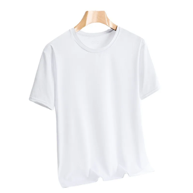 Men's Pajamas Tops T-Shirt Ice Silk Quick Dry T-Shirt Men's Plus Size Loose Tops Thin Sports Fitness Summer Short-Sleeved