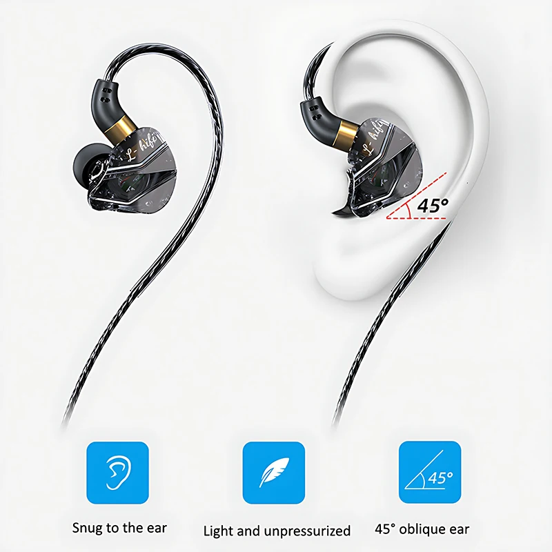 Enhanced HIFI Heavy Bass In-Ear Wired Headphones with Mic