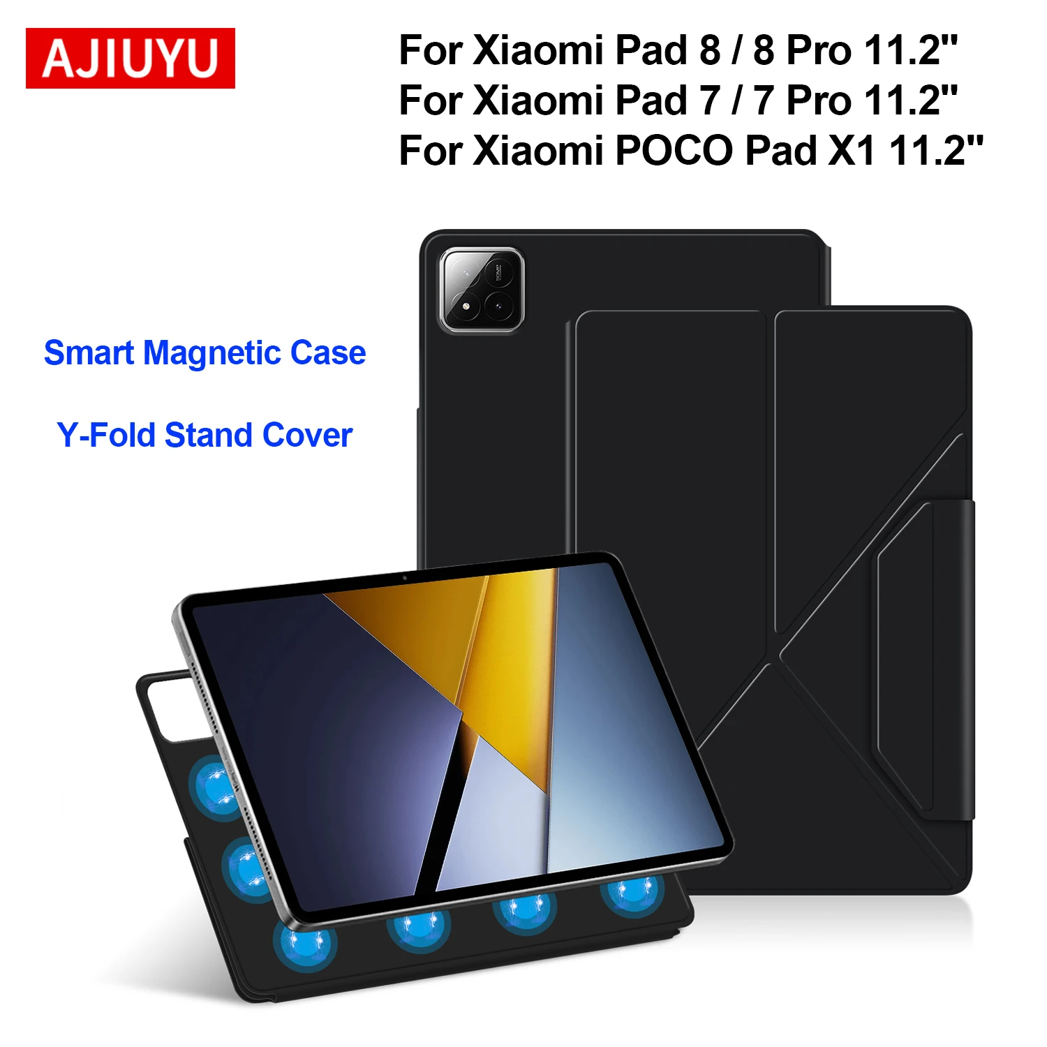 Smart Magnetic Y-Fold Tablet Case with Enhanced Protection – 11.2 Inch