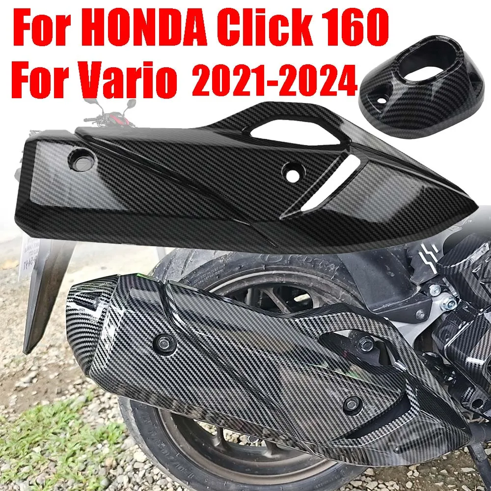 

For HONDA Click 160 Vario 160 Click160 Click160 2021 - 2024 Accessories Muffler Exhaust Pipe Cover Protection Heat Shield Guard