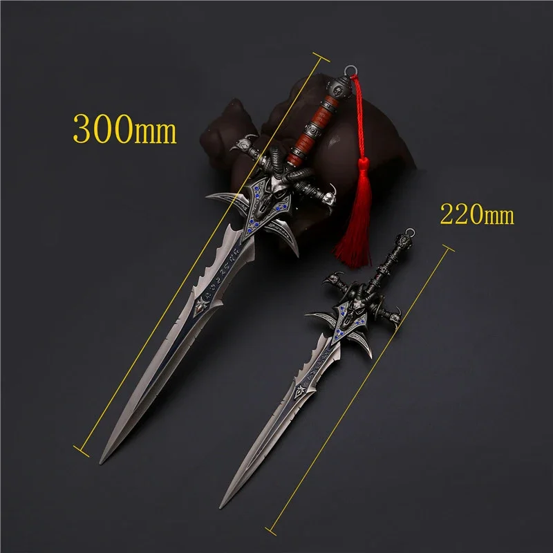 World of Warcraft Weapon Model Lich King Frostmourne Alloy Anime Sword katana real steel Game Keychain Toys for Boys Katana Gift