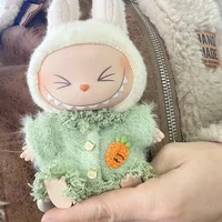 For 15-17cm Labubu V1/V2 Clothes Pendant outfit Sitting Party colorful Plush Onesie for Labubu winter Cloth 1