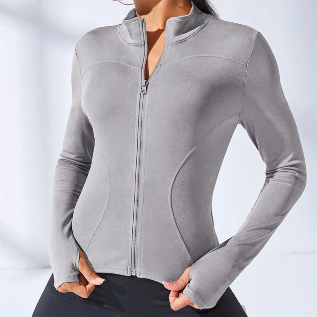 711-220016.jpg Manteau de Yoga, veste de sport courte pour femmes, vêtements de Fitness, amincissant, sculptant le corps, fermeture éclair, nouvelle collection 2024