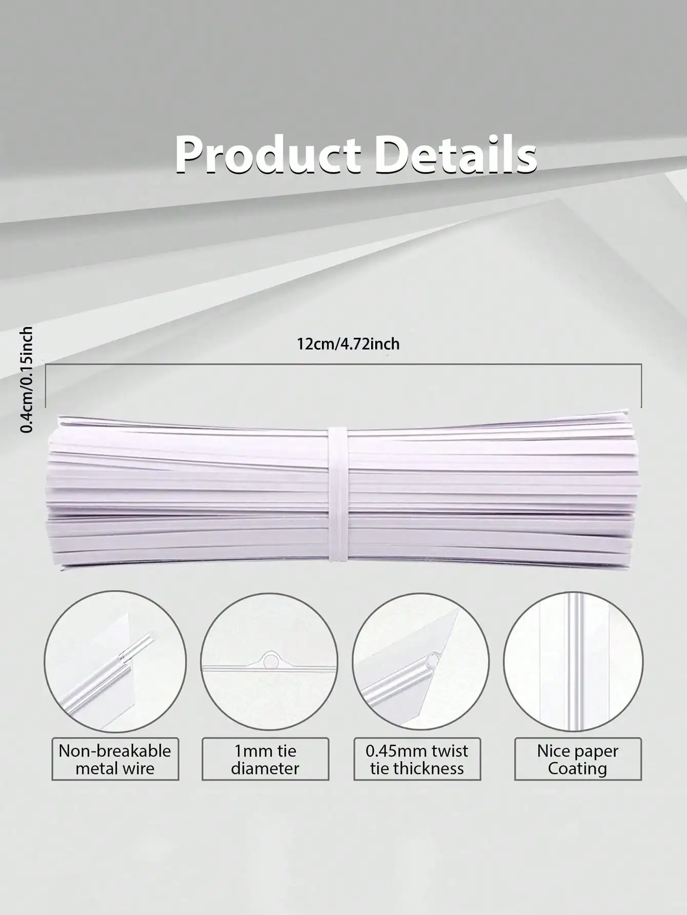 1000Pcs White Paper Twist Ties Bread Ties Bag Garden Twist for Bags Bread Wire Tie for Party Cello Candy Br