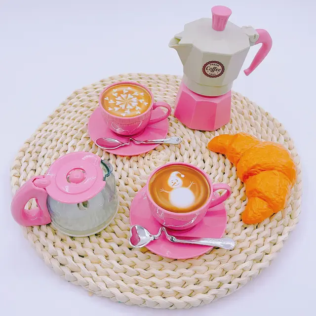 Children Play House Toy Simulation Coffee Snack Set Meal Italian Coffee Toy