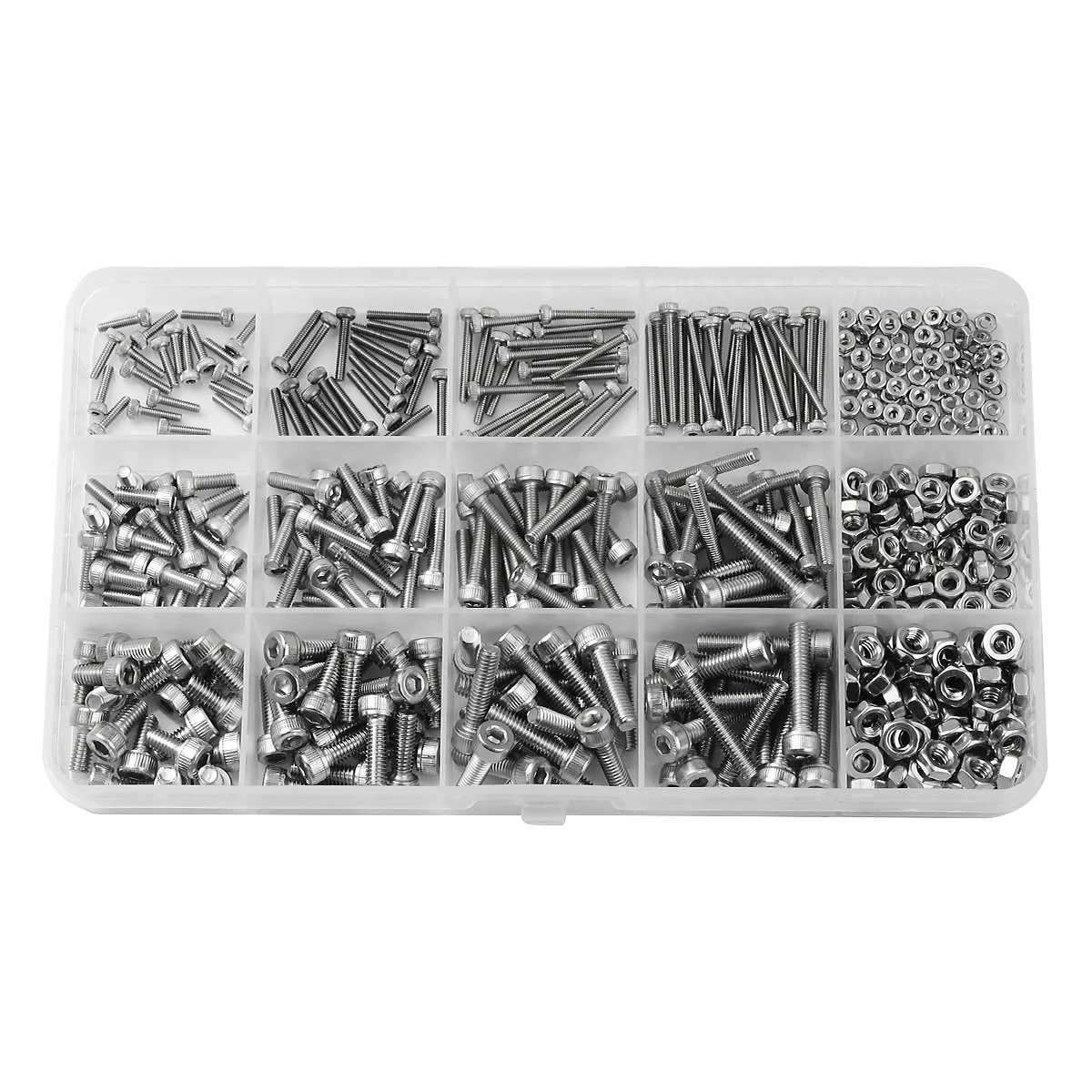K Kwokker 1080Pcs M3 M4 M2 Bolts and Nuts, Stainless Steel