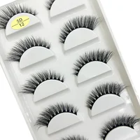 Natural 3D Mink False Eyelashes, Soft Wispy, Fluffy Eye Faux Lashes, Make Up Eyelash, Beauty Cat Cilios, 5 Pairs, 15 Styles 2