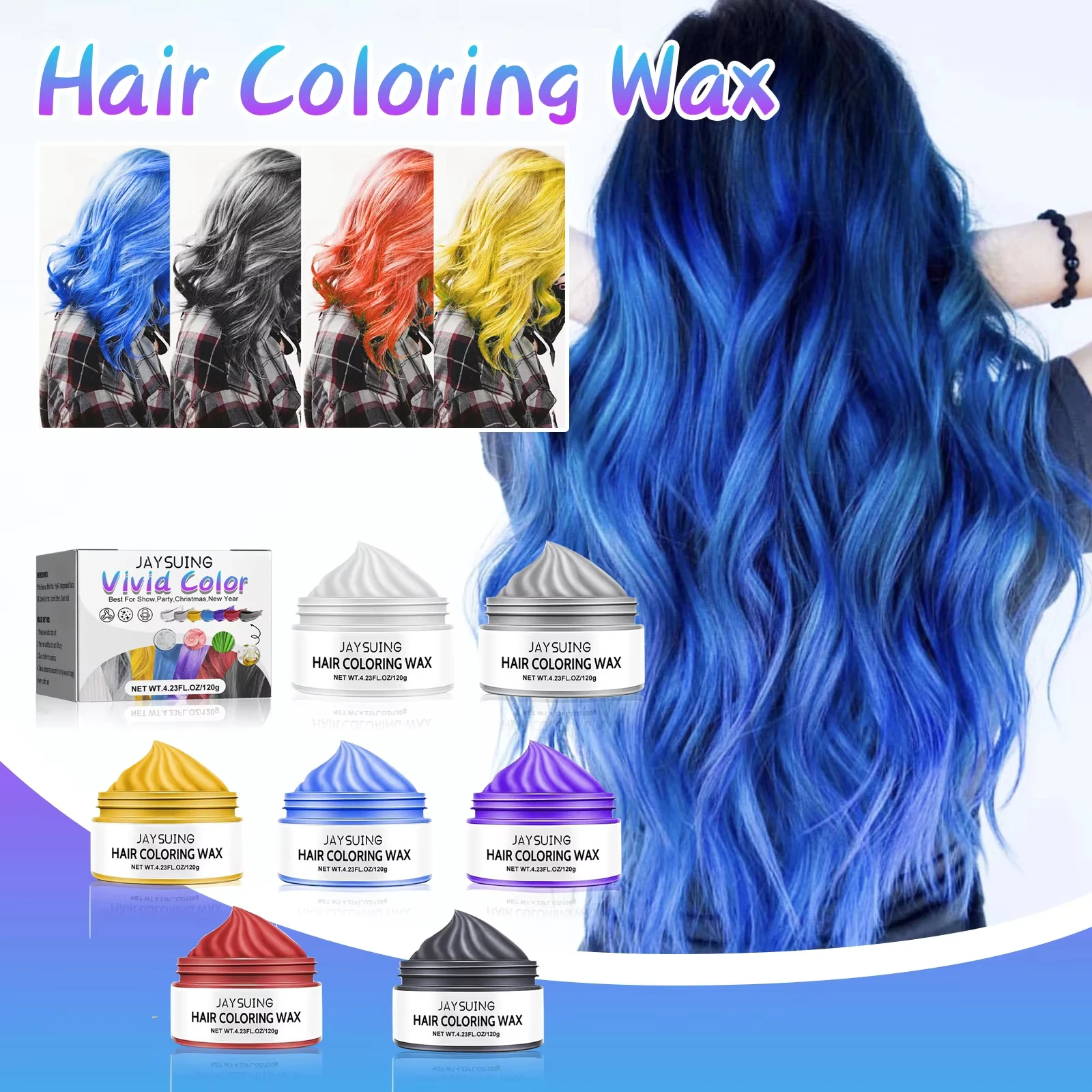 Temporary hair colour wax Coloring Styling Pomade Mild DIY White Covering Nourishing Hair Clay Strong Paste Gel Dye Cream