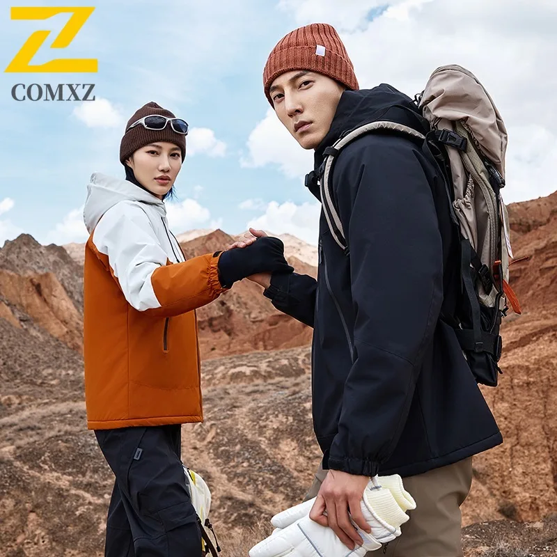 COMXZ High Quality Men Jacket Hooded Outdoor Adventure Multi-Function Parka Leisure Travel Cold Resistant Winter Zipper Coat