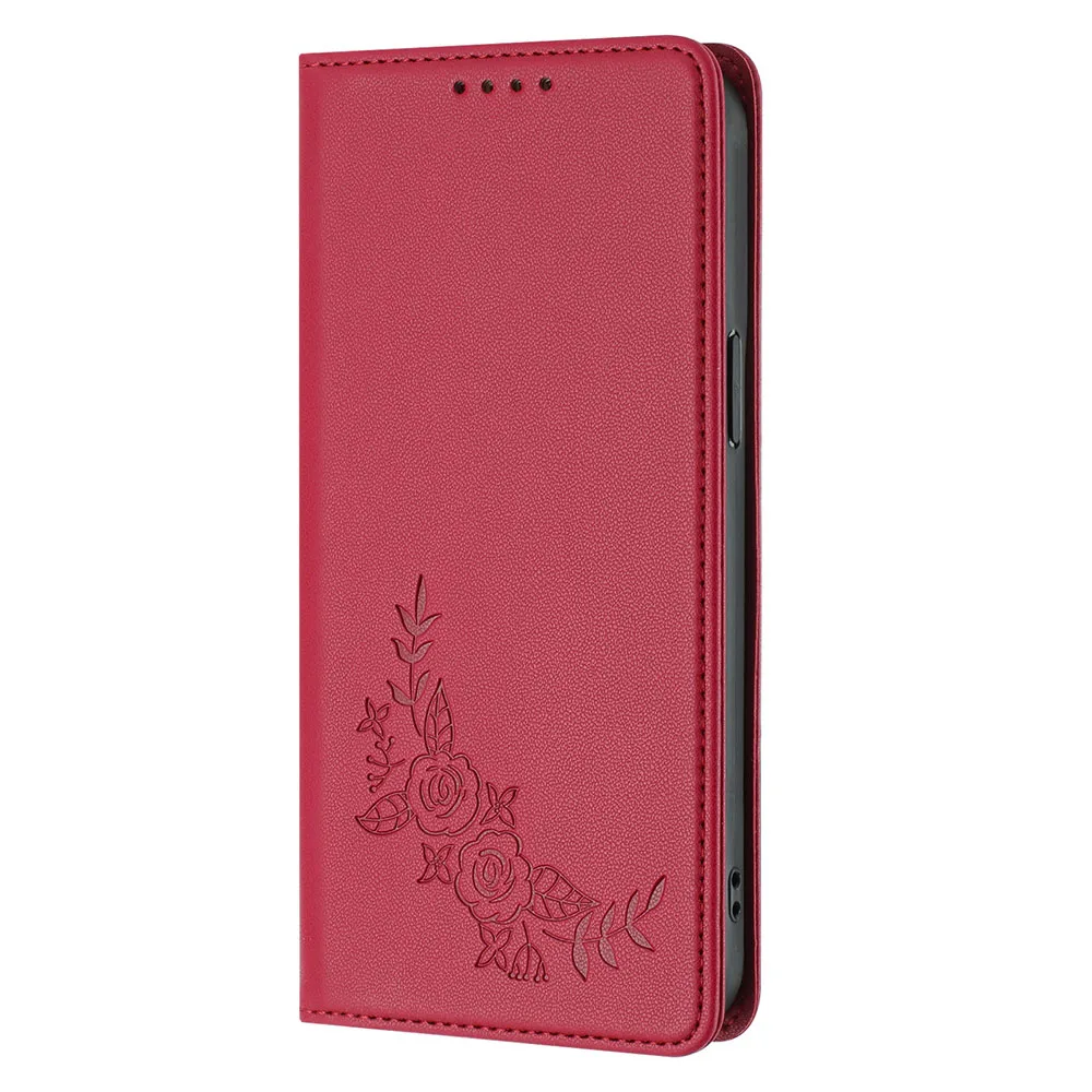 Magnetic Wallet Flip Leather Case with Butterfly Flower Design