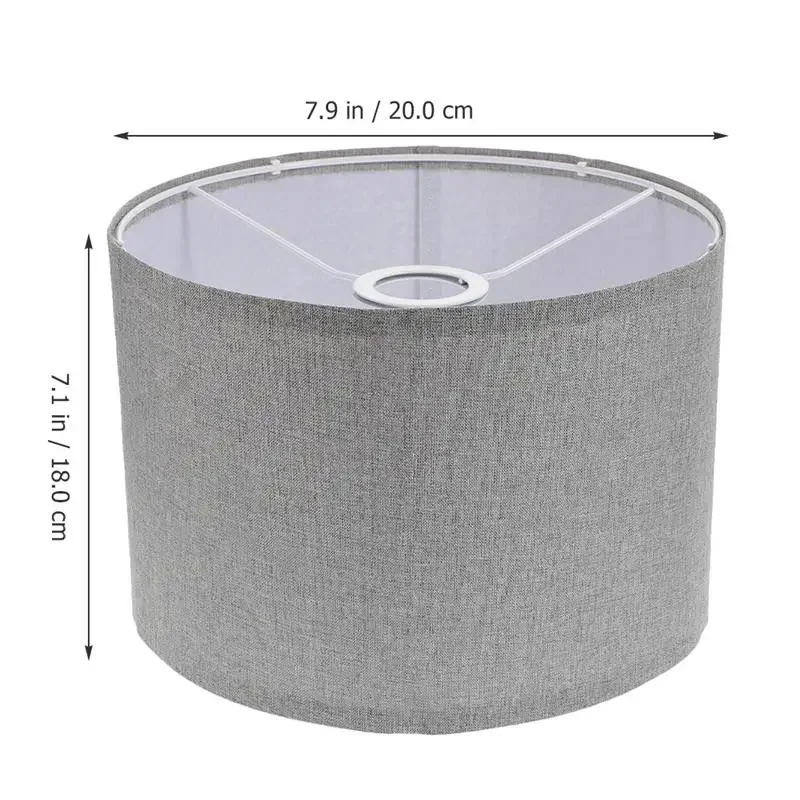 Description Picture 2 of itemGrey Linen Lamp Cover Bulb Replacement Cloth Lampshade Cover Fabric For Table Lamp Floor Light Lamp Shade Home Coffee Shop Decor