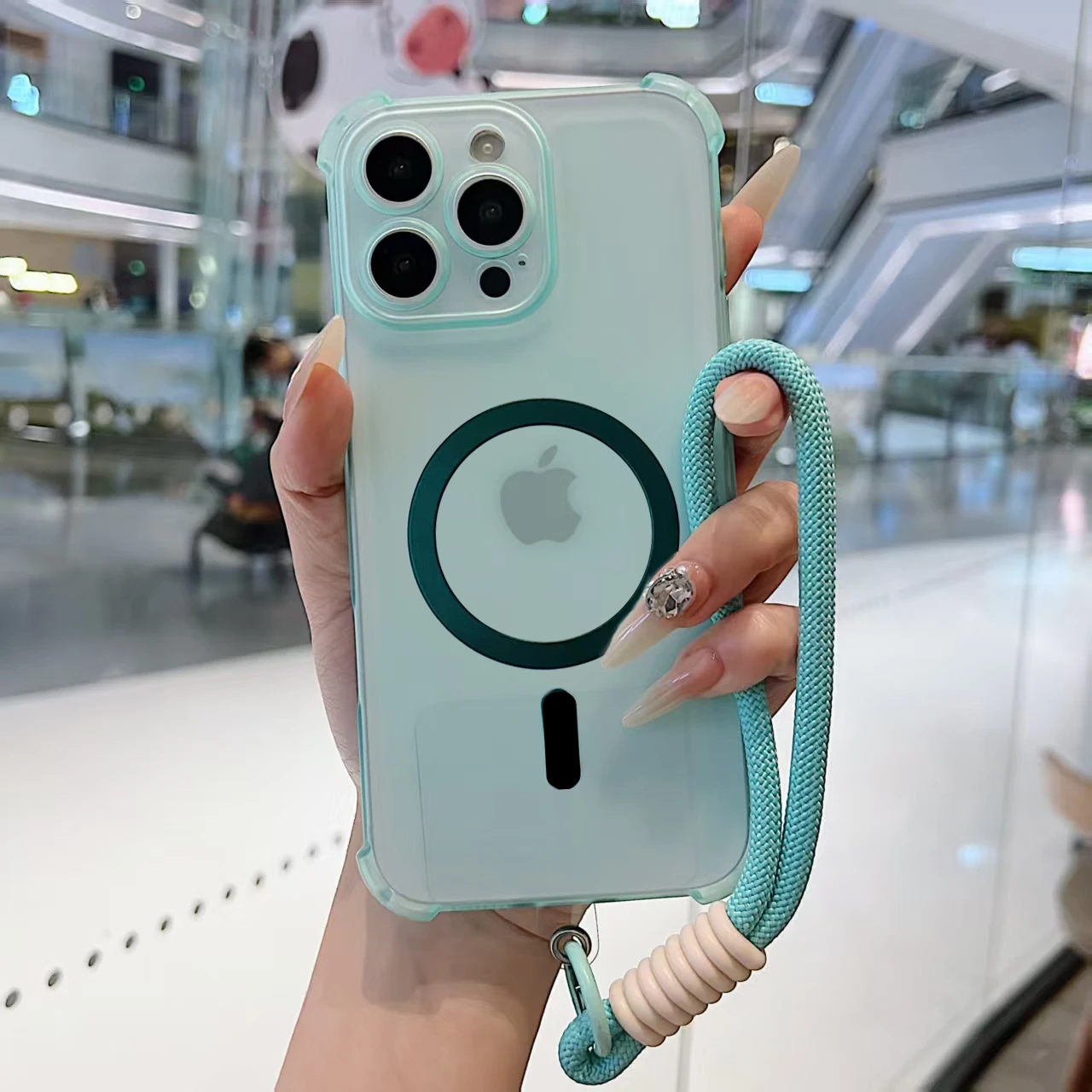 Magnetic Wrist Strap Candy Shockproof Phone Case - Soft Silicone Cover