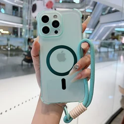 Magnetic Wrist Strap Candy Shockproof Phone Case - Soft Silicone Cover - Redmi Note 13Pro 4G (6)