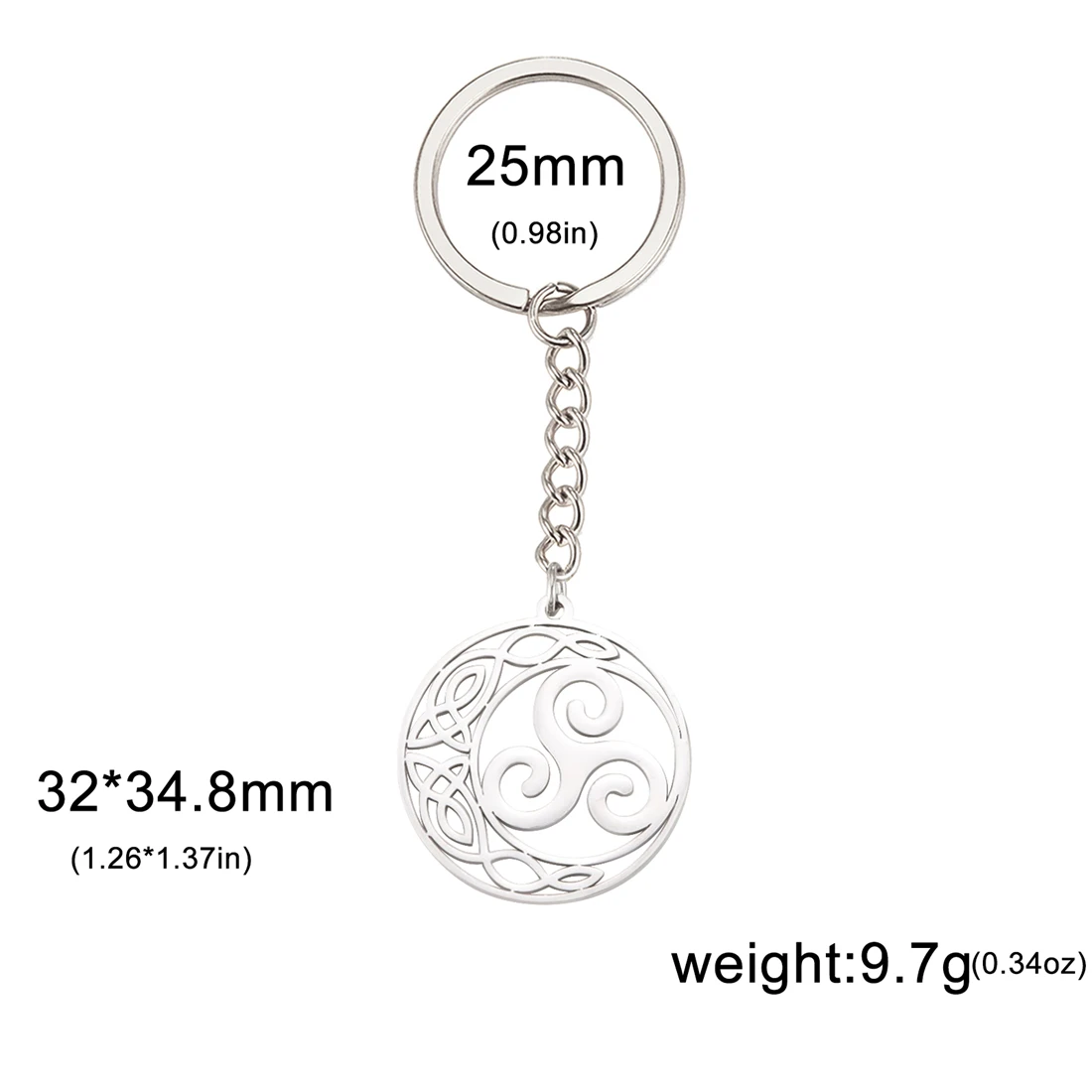 Celtic Knot Keychain – Irish Viking Witchcraft Symbol Keyring In Gold Stainless Steel - View #3