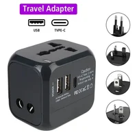 All-in-One Travel Charger Power Adapter EU/US/UK/AU Plug Universal Travel Adapter 2 USB Type C Fast Charging Travel Wall Charger - Image 5