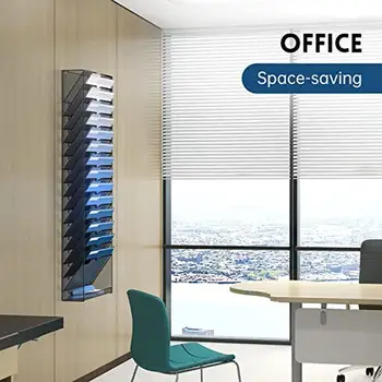 16 Tier Wall File Holder Organizer Papers Mails Folders Magazine Office & Home Organization Strong Steel Mesh Design Easy 4