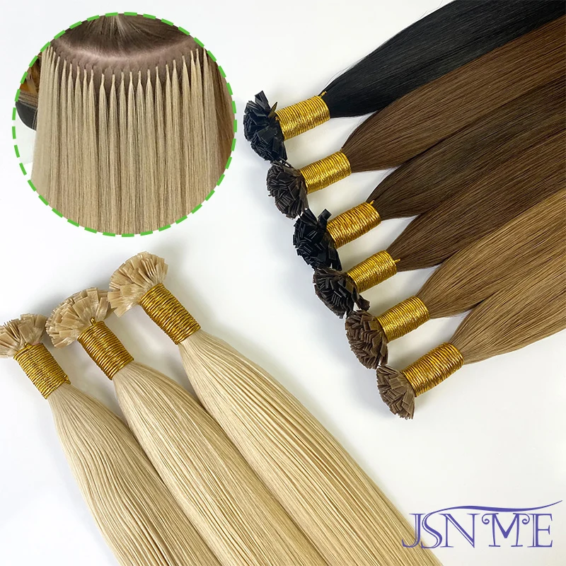Jsnme Hoge Kwaliteit Platte Punt Human Hair Extensions Keratine Natuurlijke Echte Haarverlenging Bruine Blonde 1G/Strand Voor Salon 14-22''