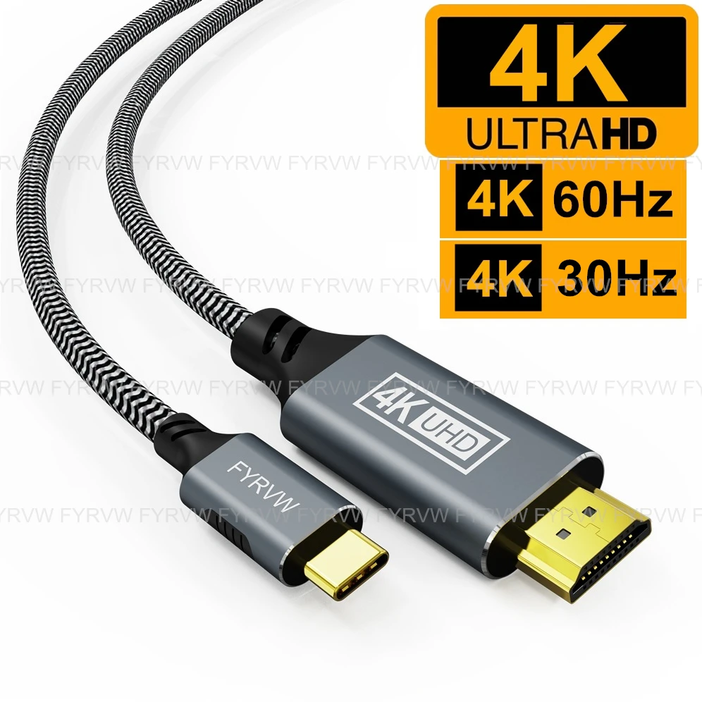 Cavo Compatibile Da Usb C A Hdmi 4K Tipo C A Hdmi-Compatibile Per Macbook Pro Air Ipad Pro Samsung Tv Iphone15 A 4K Cavo Hdmi