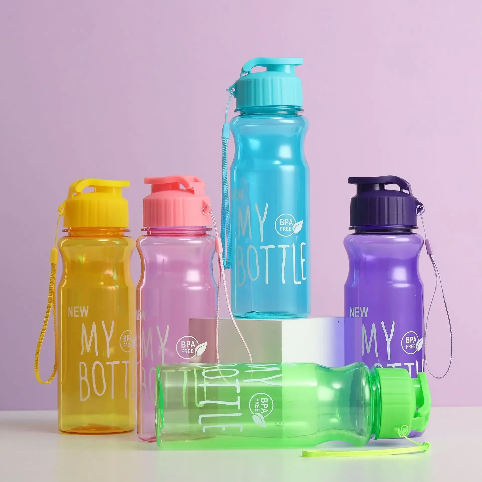550ML Transparent Water Bottle Portable Sport Bottle for Drinking Kitchen Tools Water Bottles Gym Travel Girl and Boy Cup