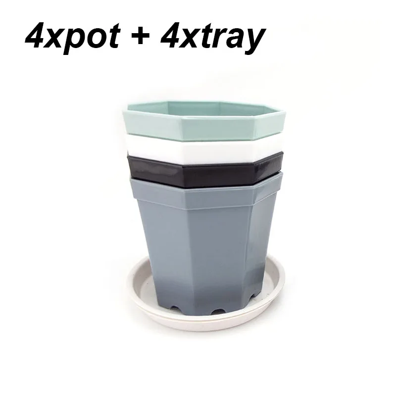 4 pots 4 tray