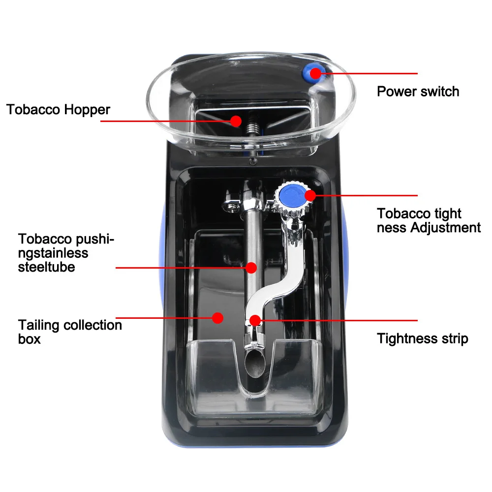 Cigarette Rolling Machine Tobacco Roller Smoking Accessories EU US Plug DIY Injector Maker Smoking Tool Electric Automatic 4